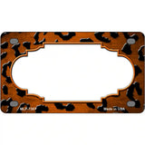 Orange Black Cheetah Scallop Oil Rubbed Metal Novelty License Plate 4" x 2.2" (MLP)