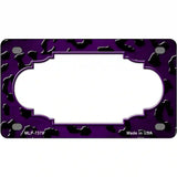 Purple Black Cheetah Scallop Oil Rubbed Metal Novelty License Plate 4" x 2.2" (MLP)