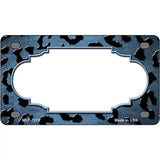Light Blue Black Cheetah Scallop Oil Rubbed Metal Novelty License Plate 4" x 2.2" (MLP)