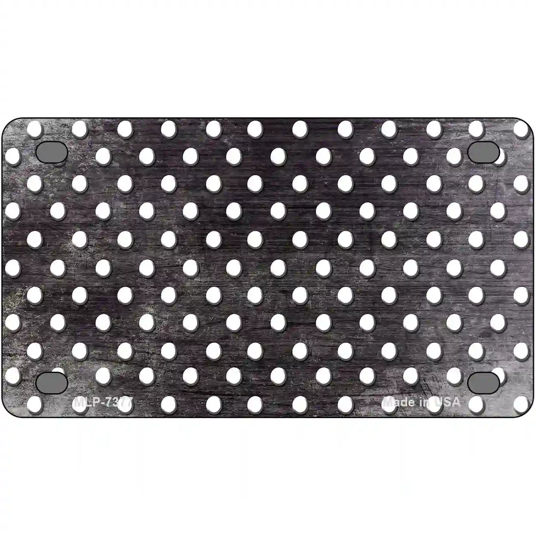 Black White Small Dots Oil Rubbed Metal Novelty License Plate 4" x 2.2" (MLP)