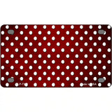 Red White Small Dots Oil Rubbed Metal Novelty License Plate 4" x 2.2" (MLP)