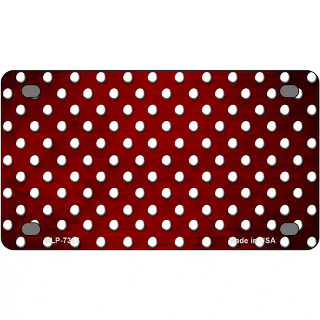 Red White Small Dots Oil Rubbed Metal Novelty License Plate 4" x 2.2" (MLP)