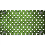 Lime Green White Small Dots Oil Rubbed Metal Novelty License Plate 4" x 2.2" (MLP)