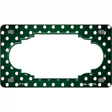 Green White Small Dots Scallop Oil Rubbed Metal Novelty License Plate 4" x 2.2" (MLP)