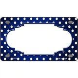 Blue White Small Dots Scallop Oil Rubbed Metal Novelty License Plate 4" x 2.2" (MLP)