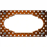 Orange White Small Dots Scallop Oil Rubbed Metal Novelty License Plate 4" x 2.2" (MLP)