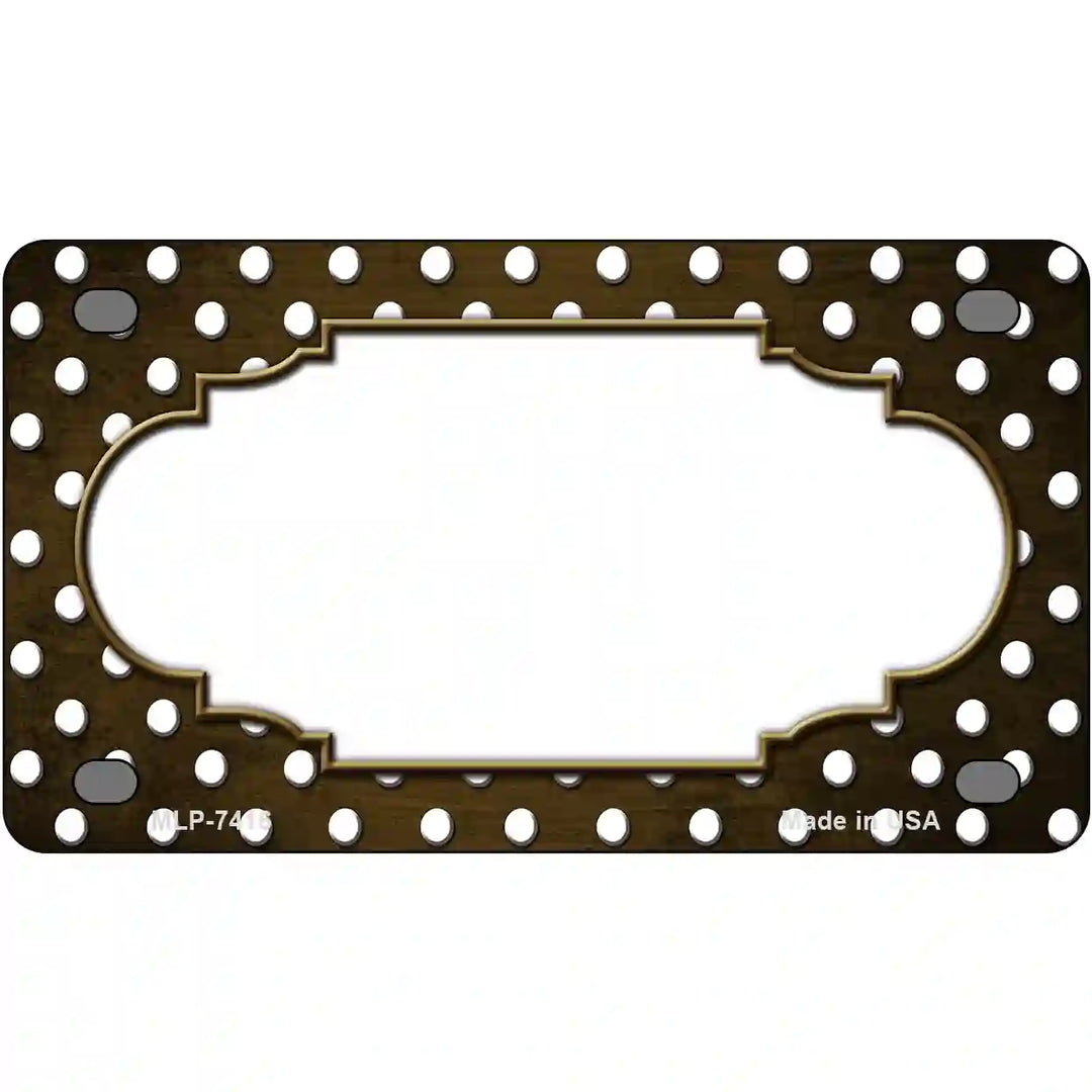 Brown White Small Dots Scallop Oil Rubbed Metal Novelty License Plate 4" x 2.2" (MLP)