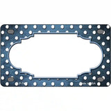 Light Blue White Small Dots Scallop Oil Rubbed Metal Novelty License Plate 4" x 2.2" (MLP)