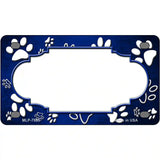 Paw Scallop Blue White Metal Novelty License Plate 4" x 2.2" (MLP)