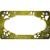 Paw Scallop Yellow White Metal Novelty License Plate 4" x 2.2" (MLP)