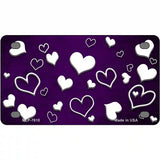 Purple White Love Oil Rubbed Metal Novelty License Plate 4" x 2.2" (MLP)