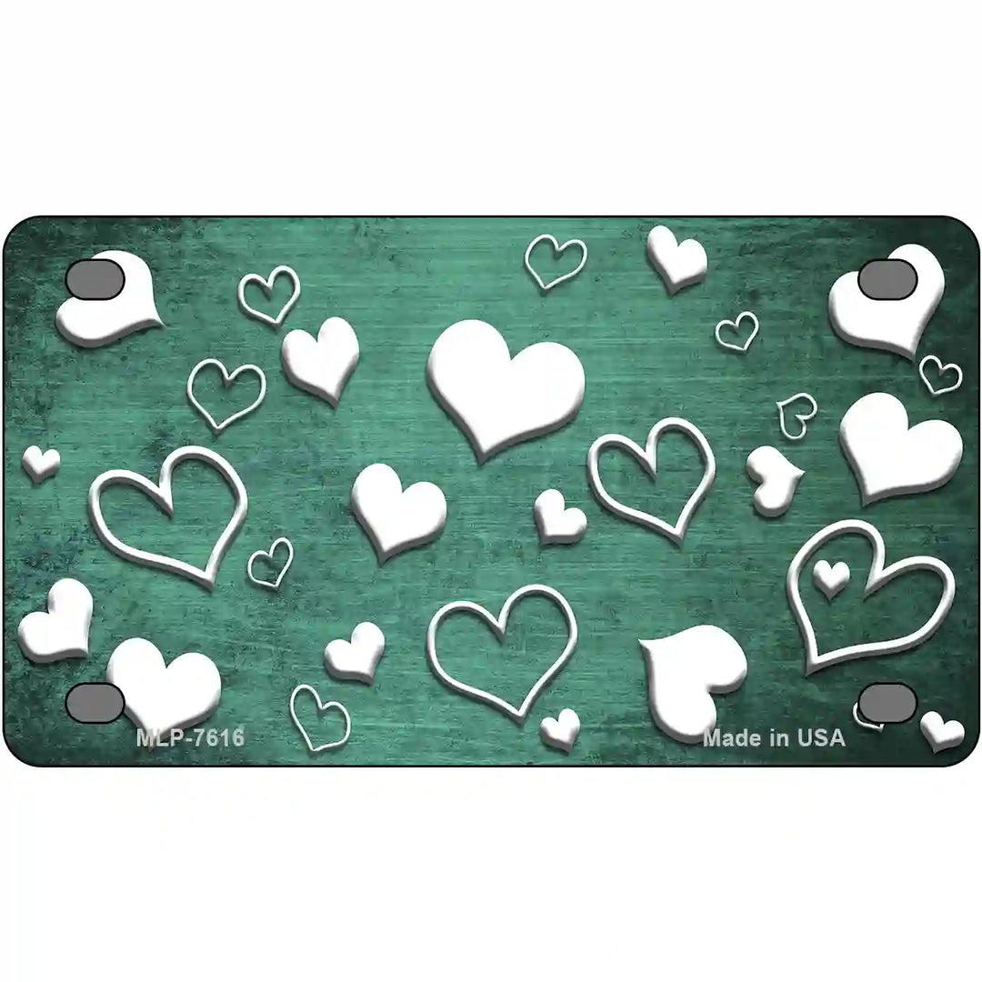 Mint White Love Oil Rubbed Metal Novelty License Plate 4" x 2.2" (MLP)