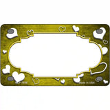 Yellow White Love Scallop Oil Rubbed Metal Novelty License Plate 4" x 2.2" (MLP)