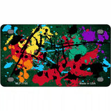 Green Splatter Oil Rubbed Metal Novelty License Plate 4" x 2.2" (MLP)