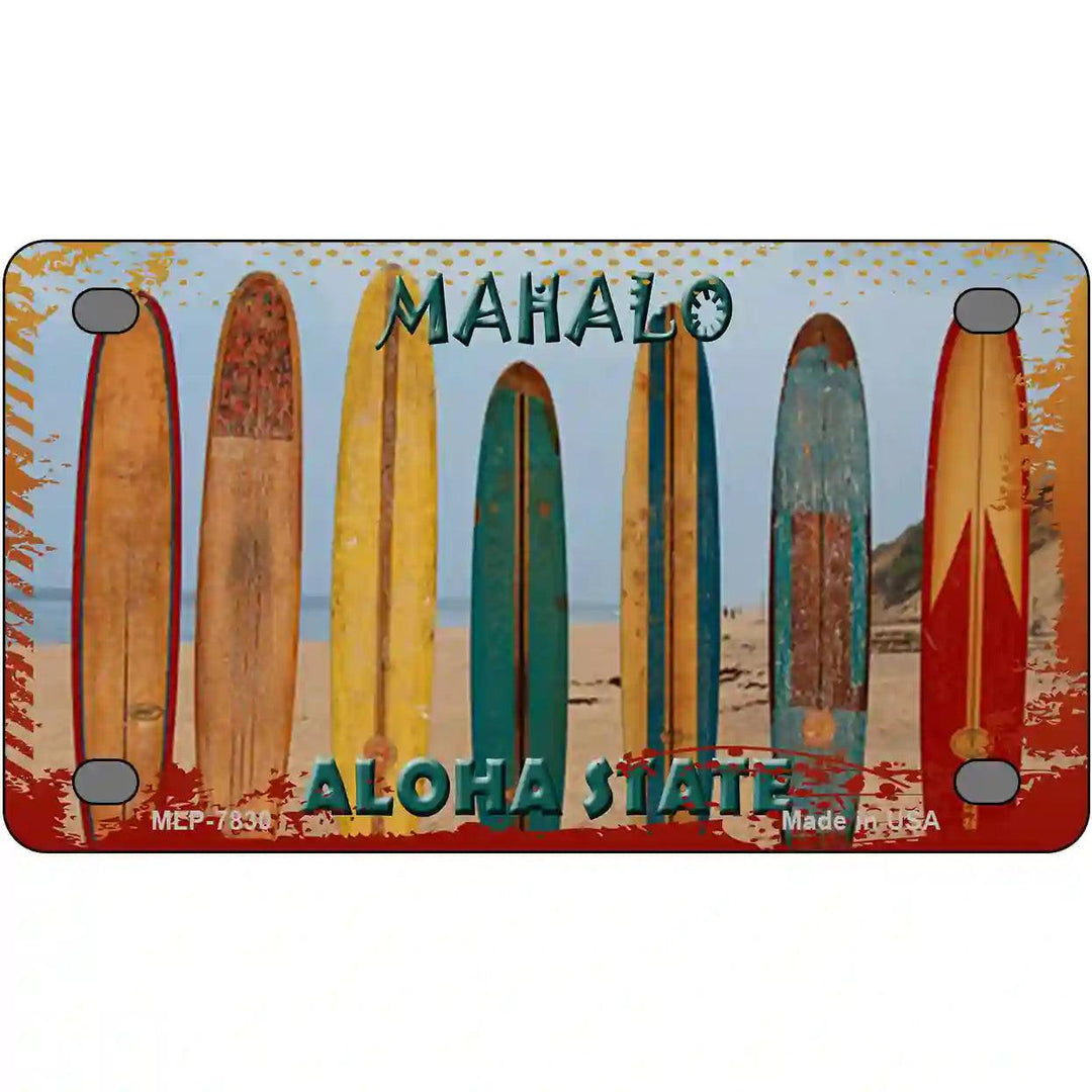 Aloha State Hawaii Blank State Novelty Metal License Plate 4" x 2.2" (MLP)