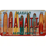 Hawaii Surfboards State Novelty Metal License Plate 4" x 2.2" (MLP)