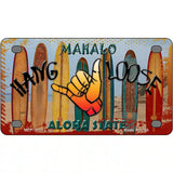 Hang Loose Surfboards Hawaii State Novelty Metal License Plate 4" x 2.2" (MLP)