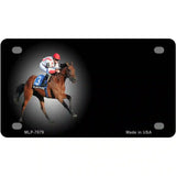 Horse Racing Offset Metal Novelty License Plate 4" x 2.2" (MLP)