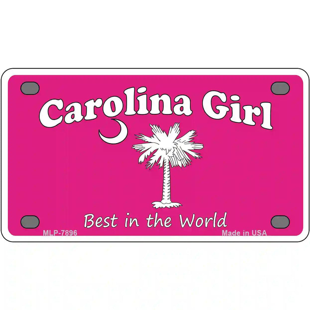 Carolina Girl Pink Novelty Metal License Plate 4" x 2.2" (MLP)