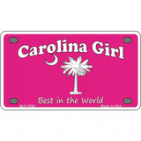 Carolina Girl Pink Novelty Metal License Plate 4" x 2.2" (MLP)