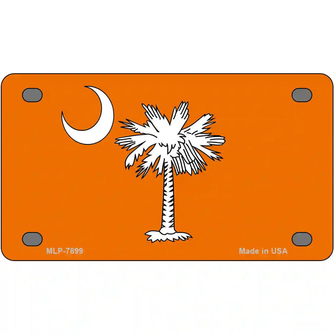 South Carolina Flag Orange Novelty Metal License Plate 4" x 2.2" Mini (MLP)