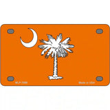 South Carolina Flag Orange Novelty Metal License Plate 4" x 2.2" Mini (MLP)