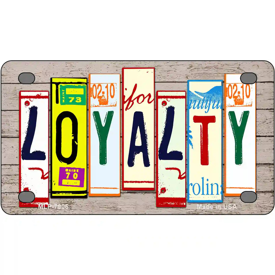 Loyalty Wood License Plate Art Novelty Metal License Plate 4" x 2.2" (MLP)