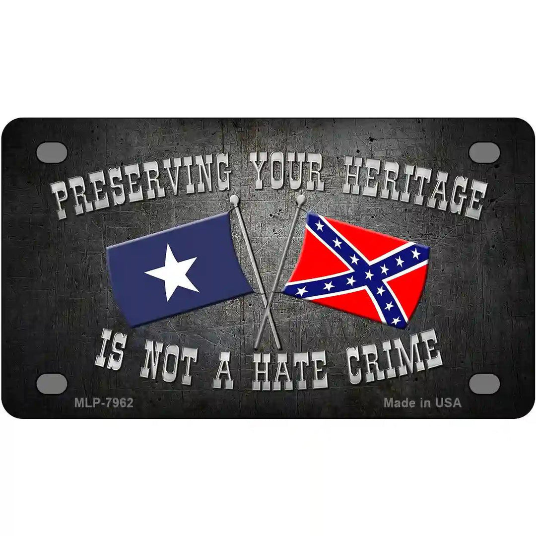 Preserving Heritage Not A Crime Novelty Metal License Plate 4" x 2.2" (MLP)