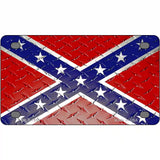 Confederate Flag Diamond Novelty Metal License Plate 4" x 2.2" (MLP)