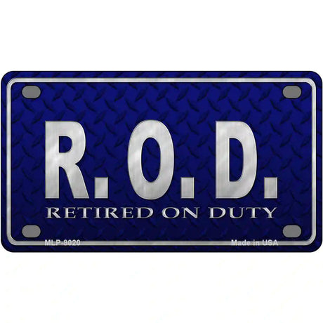 Retired On Duty Novelty Metal License Plate 4" x 2.2" (MLP)
