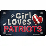 This Girl Loves Her Patriots Novelty Metal License Plate 4" x 2.2" (MLP)