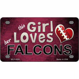 This Girl Loves Her Falcons Novelty Metal License Plate 4" x 2.2" (MLP)