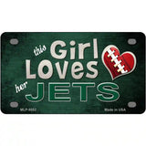 This Girl Loves Her Jets Novelty Metal License Plate 4" x 2.2" (MLP)