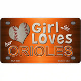This Girl Loves Her Orioles Novelty Metal License Plate 4" x 2.2" (MLP)