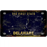 Delaware State Rusty Novelty Metal License Plate 4" x 2.2" (MLP)