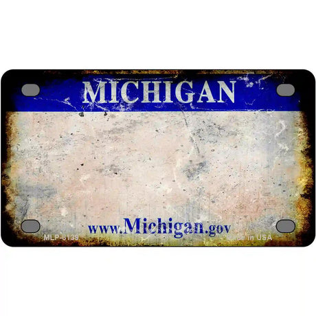 Michigan State Rusty Novelty Metal License Plate 4" x 2.2" (MLP)