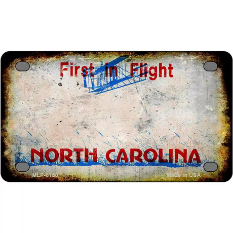 North Carolina State Rusty Novelty Metal License Plate 4" x 2.2" (MLP)