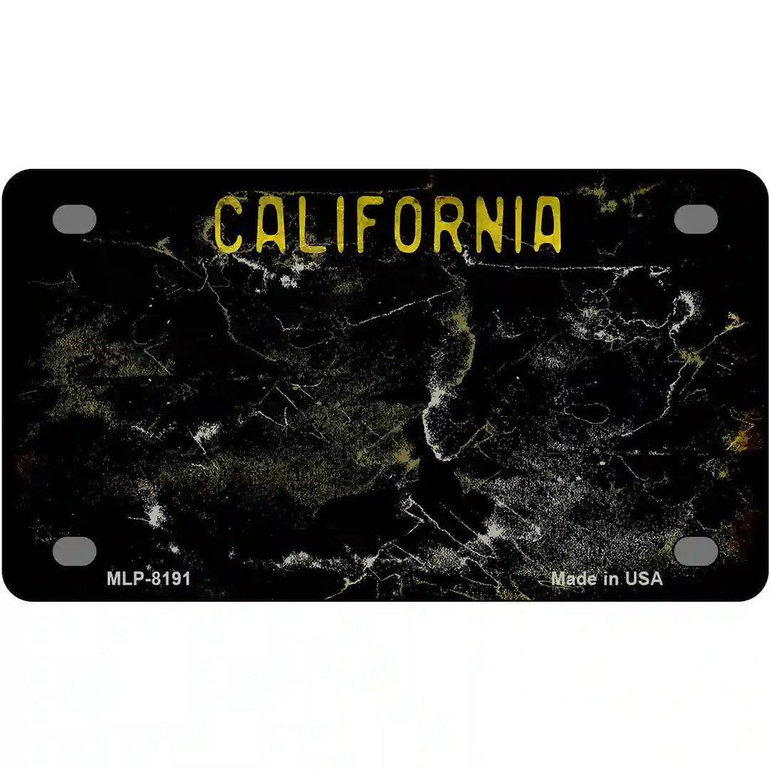 California Black State Rusty Novelty Metal License Plate 4" x 2.2" (MLP)