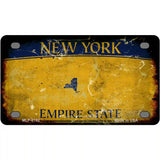 New York Yellow Blank Rusty Novelty Metal License Plate 4" x 2.2" (MLP)