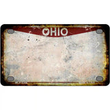 Ohio Rusty Novelty Metal License Plate 4" x 2.2" (MLP) / Yes