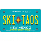 Ski Taos Teal New Mexico Novelty License Plate 4" x 2.2" (MLP)