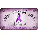 All Cancer Awareness Novelty Metal License Plate 4" x 2.2" (MLP)