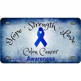Colon Cancer Ribbon Novelty Metal License Plate 4" x 2.2" (MLP)