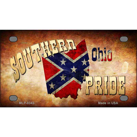 Southern Pride Ohio Metal Novelty License Plate 4" x 2.2" Mini (MLP)