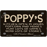 At Poppys Metal Novelty License Plate 4" x 2.2" (MLP)