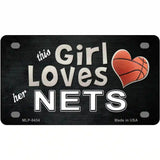This Girl Loves Her Nets Novelty Metal License Plate 4" x 2.2" (MLP)