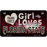 This Girl Loves Florida State Novelty Metal License Plate 4" x 2.2" (MLP)