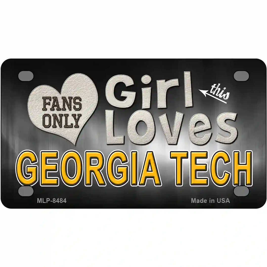 This Girl Loves Georgia Tech Novelty Metal License Plate 4" x 2.2" (MLP)