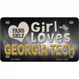This Girl Loves Georgia Tech Novelty Metal License Plate 4" x 2.2" (MLP)