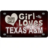 This Girl Loves Texas A&M Novelty Metal License Plate 4" x 2.2" (MLP)